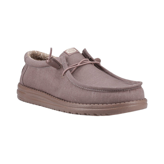 HEYDUDE Wally Stretch Canvas Mens Shoes - Deep Taupe