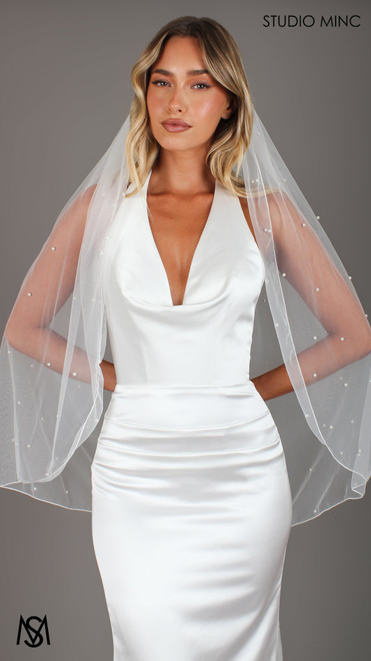 Classic Pearl Veil - 90cm Mini