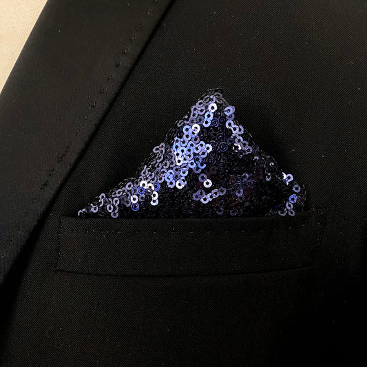 Midnight Sequin Pocket Square